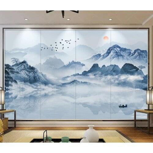 Bacal Custom wallpaper Modern Fresh Fog Forest Clouds Flying Bird Nordic TV backdrop 3d Living room Bedroom 3d wallpaper