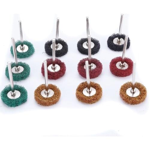 Durable 12pcs/set Abrasive Polishing Wheel Scouring Pad Buffing Pad Rotary Tools Accessories For Grinding Polishing Mayitr
