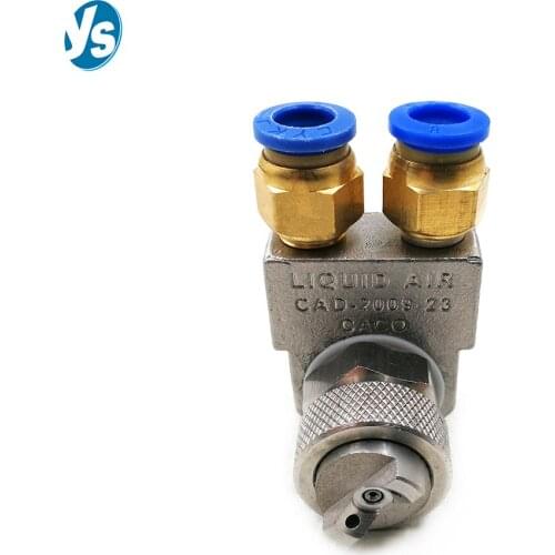 Stainless steel atomizing nozzle for humidification, external mixing flat fan sprayer