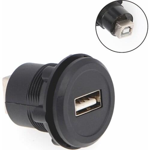 22mm Economy Type Panel Mount USB2.0 Female A to Female B