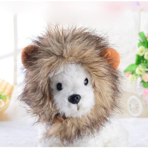 Pet Hat Cat Costume Cosplay Lion Mane Wig Cap With Ears Kitten Adjustable Dress Up Hat Pet Supplies Winter Hat For Cats and Dogs