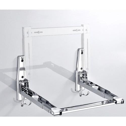 Stainless Steel Microwave Foldable Oven Shelf Rack Support Frame Stretch Adjustable Wall Mount Bracket Holder Kitchen Storage