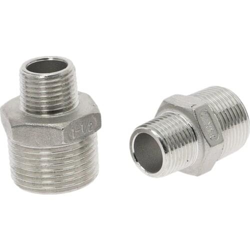 DN8 DN10 DN15 DN20 DN25 DN32 DN40 Male Thread Hex Nipple Union 304 Stainless Steel Pipe Fitting Connector Coupler water oil air