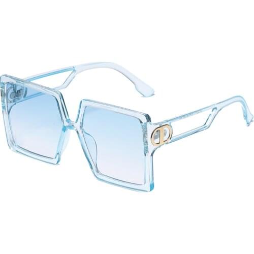 2021 Square Sunglasses Women Men Goggle Color Lens D Metal Logo PC Frame Leopard Black Brand Designer Luxury Trend Sun Glasses