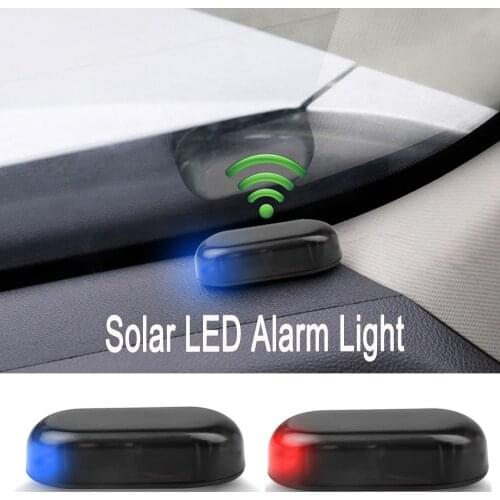 Car Alarm Light Anti-Theft Warning Solar USB Power Flash Blinking Car Led Light Flash Blinking Lamp Red Blue New Update