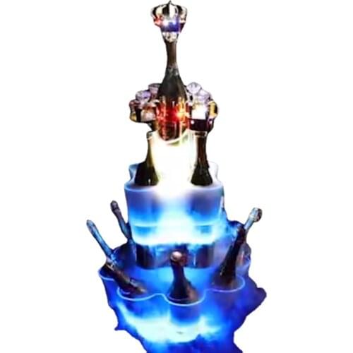 LED Unique Standing Wine Cooler Rack Ice Bucket Double Wall Ice Bucket