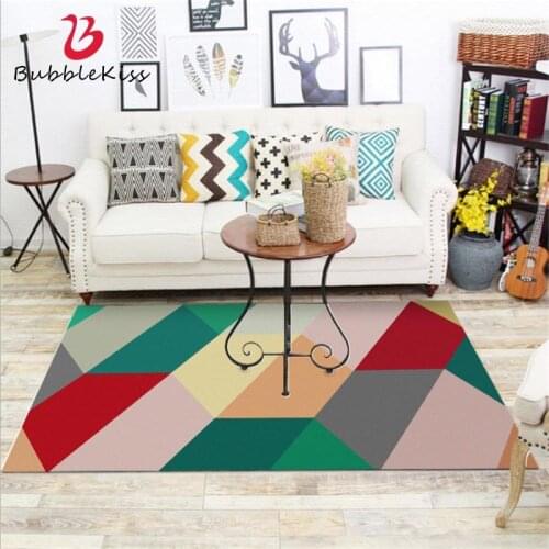 Bubble Kiss Nordic Style Geometric Green Red Carpets Kids Room Decor Customized Area Rugs Living Room Soft Floor Mat Hot Sale