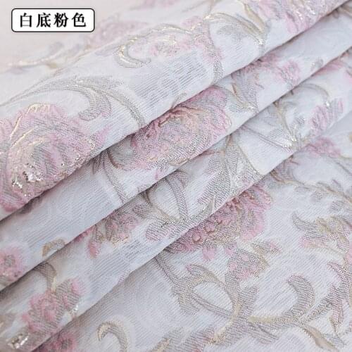 Jacquard damask clothing fabric sewing brocade fabrics for dress exquisite pattern and flower fabric for dress women