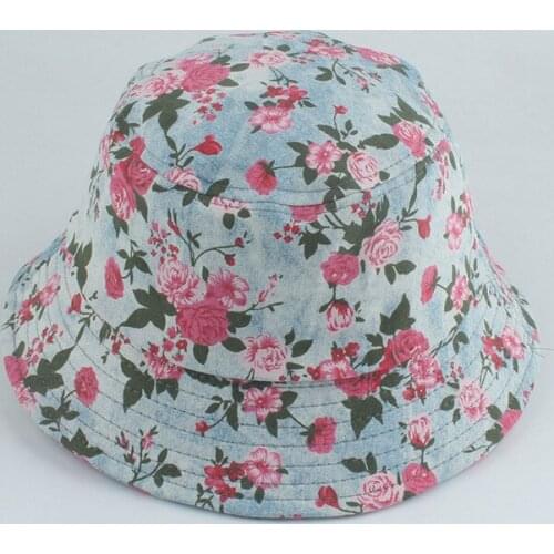 Bucket Hat Women Flower Summer Sun Beach Sun Protection Panama Breathable Cap Outdoor Holiday Accessory