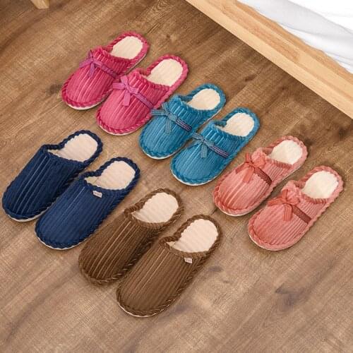 Winter Warm Home Women Slippers Short Plush Floor Non-Slip Indoor Cotton Ladies Slippers Soft Comfortable Unisex Couples Shoes
