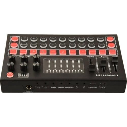 K1KF M9 Sound Card Microphone Sound Mixer Sound Card Audio Mixing Console Amplifier For Phone PC