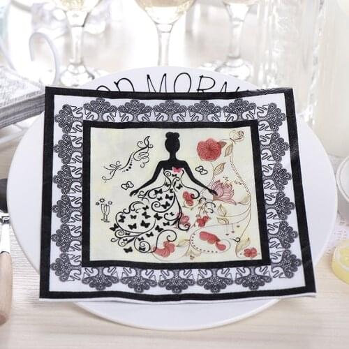 20Pcs/lot Beautiful Angel Wedding Decoration Decoupage Paper Napkins For Party Decoration Color