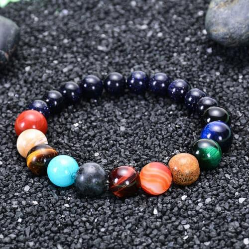 2020 Eight Planets Bead Bracelet Men Stone Universe Yoga Solar Chakra Bracelet for Women Men Jewelry Gifts Drop Shipping