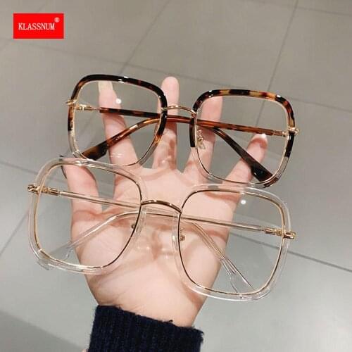 2021 Oversized Clear Square Glasses Women Fashion Anti-Blue Optical Glasses Frames Classic Plastic Eyeglasses Frames Eyewear