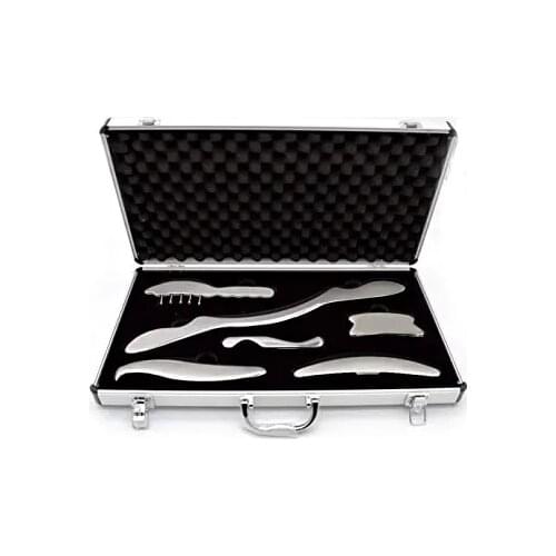 Hot Sale Amazon Stainless Steel Gua Sha Scraping Therapy Tool Chinese Health Care Set 6pcs
