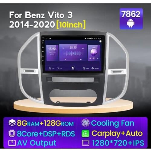 10inch Android11 DSP RDS Carplay Auto Car Radio Multimedia Video Player For Mercedes Benz Vito 3 W447 2014 - 2020 GPS Navigation