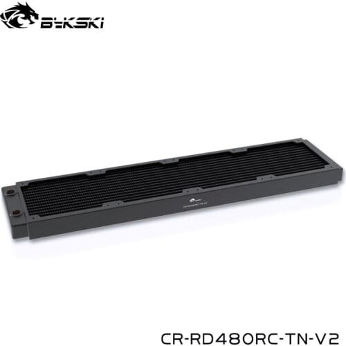 Bykski Black Water Cooling 480mm Copper Radiator,About 30mm Thickness ,Better For 12cm ,25mm Thick Fan,CR-RD480RC-TN-V2
