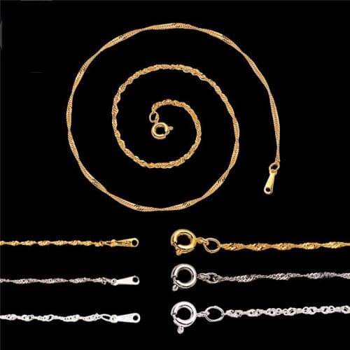 LOULEUR 12 pcs /lot Rhodium Silver Color 40cm Bulk Necklace Chains With High Quality Lobster Clasps DIY Jewelry Making Findings