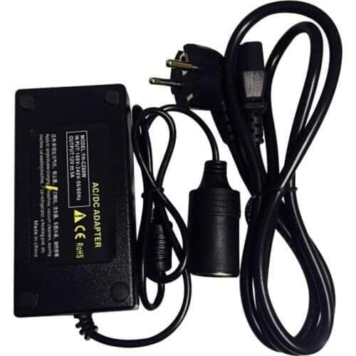 Home Power Converter 220V Input 12V Output Car Cigarette Lighter Socket Car Vacuum Cleaner Refrigerator EU Adapter