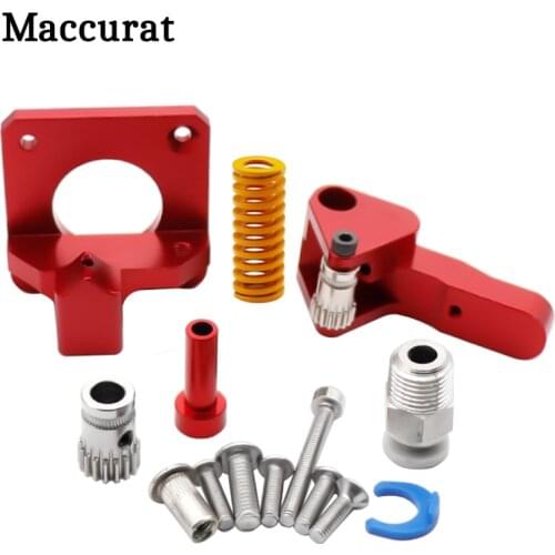 Aluminum Upgrade Dual Gear Mk8 Extruder for Extruder Ender 3 CR10 CR-10S PRO RepRap 1.75mm 3D Parts Drive Feed double pulley