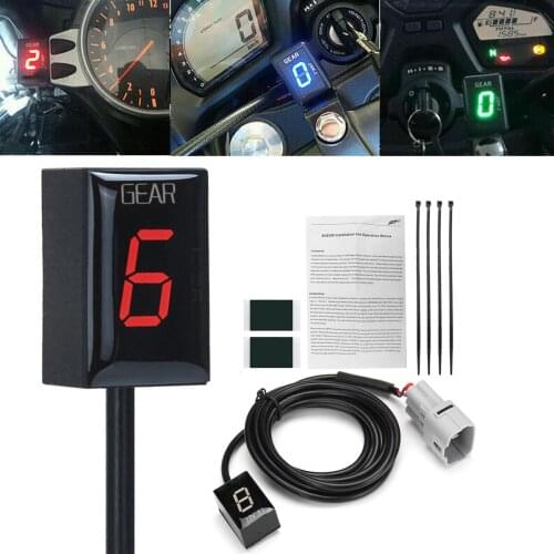 Gear Indicator Motorcycle w/ LCD 1-6 Level Digital Gear Meter for Suzuki GSX-R1000 GSX1400 SV650 SV1000 DL650 DL1000 Accessories