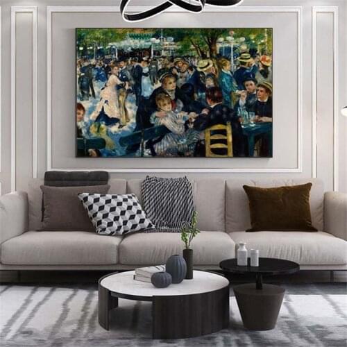 Renoir-Dance at Le moulin de la Galette Canvas Paintings Impressionist Famous Wall Art Posters And Prints Wall Pictures Cuadros