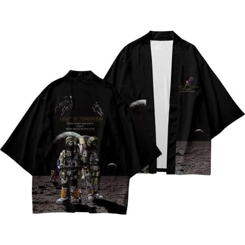 Summer Printed Japanese Style Vintage Kimono Haori Pants Set Men Traditional Harajuku Streetwear Samurai Cardigan Costume Yukata