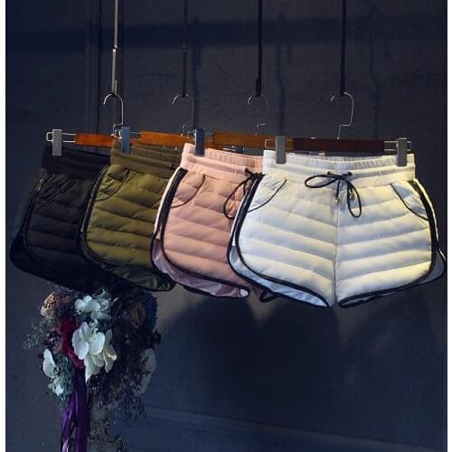 Short Pant 2017 Winter pant women white duck down pants short design winter outerwear down outerwear loose clothing