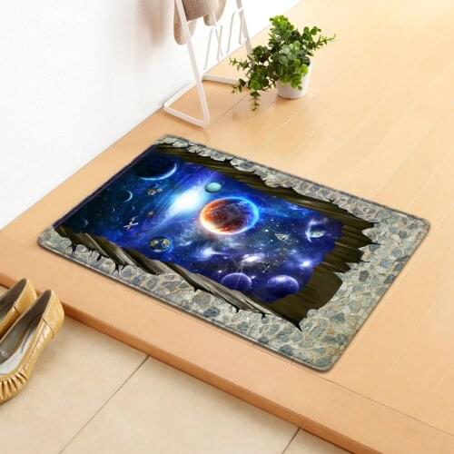 Beautiful galaxy planets starry art door mats anti-slip mats carpets living room home decoration floor mats