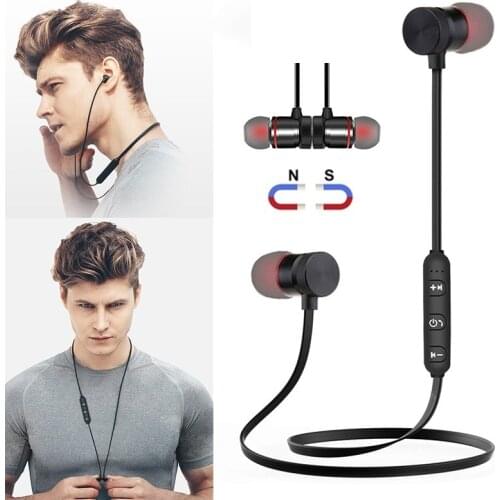 Magnetic Wireless 5.0 Bluetooth Earphone Music Headset Phone Neckband Sport Earbuds Earphone With Mic For iPhone Samsung Xiaomi
