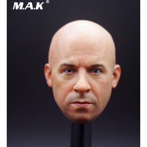1/6 Scale Male Figure Accessory Man Head Sculpt Driver Macho Mr.Vin Diesel Head Craved Bald Model for 12‘’ Strong Action Figure