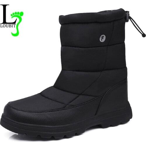 Men Snow Boots Waterproof Winter Warm Shoes With Fur Male Ankle Boots Plush Canvas Sneakers Flats 2020 Man Footwear Botas Hombre