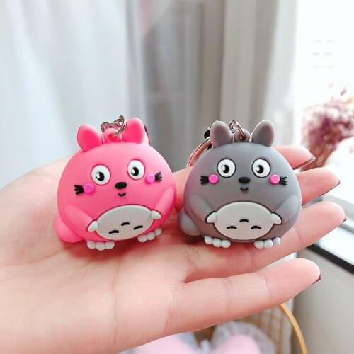 New Cartoon Cute Silicone Totoro Doll Keychain Catching Dolls Machine Bag Bag Charm Car Gift Pendant