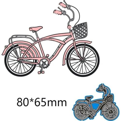 New Metal Cutting Dies Bicycle Stencils For DIY Scrapbooking Paper Cards Craft Making Craft Decoration80*65mm