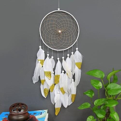 New Indian Style Dreamcatcher Ornaments Home Decorations Gold Feather Dream catcher