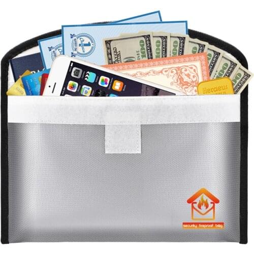 Fireproof Document Bag Fire Resistant Storage Bag for Money Jewelry Passport