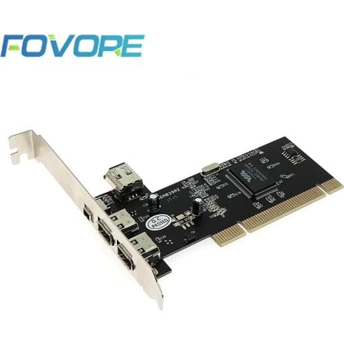 PCI 4 Ports Firewire IEEE 1394 1394A 4/6 Pin Controller Card Adapter
