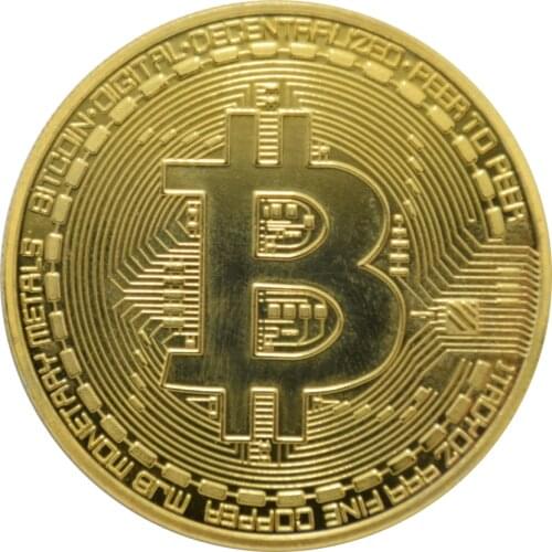 Gold Plated Physical Bitcoins Casascius Bit Coin BTC With Case Gift Physical Metal Antique Imitation BTC Coin Art Collection