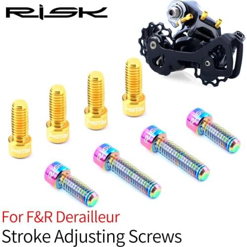 RISK M4*13.5 / M4x20 mm Titanium Alloy Bike Front / Rear Derailleur Bolts for MTB Bicycle XT X7 X9 Shift Adjustment Screw