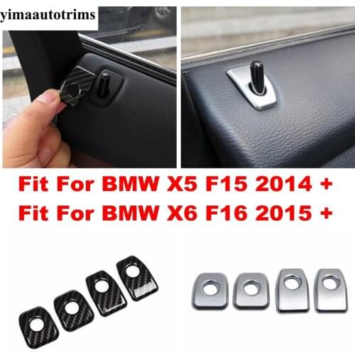 Car Door Lift Pin Bolt Lock Decor Cover Trim ABS Matte / Carbon Fiber Interior For BMW X5 F15 2014 - 2019 / X6 F16 2015 - 2019