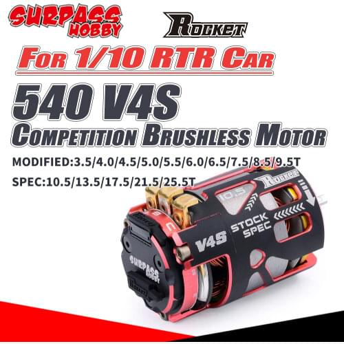 SURPASS HOBBY Rocket 540 V4S Brushless Motor Sensored Motor for 1/10 1/12 RTR F1 Rc Car Competition Racing RC Drift Car Trx4