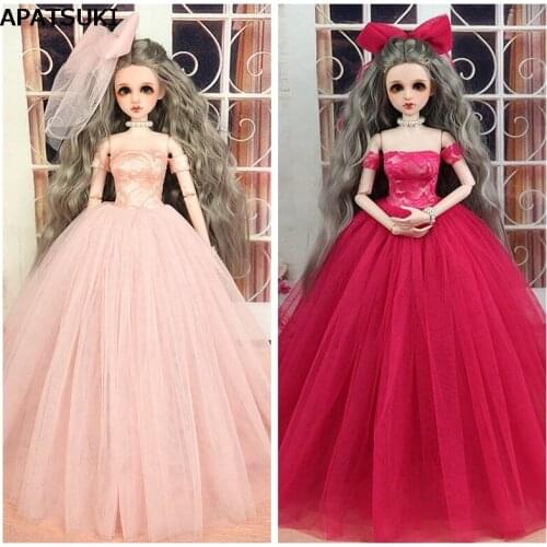 Wedding Dresses Evening Gown Party Clothes for 45-50cm XINYI Doll Outfits Dress and Veils Clothes for 1/4 BJD Dolls Accessories