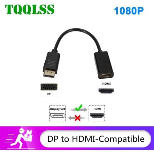 TQQLSS DP to HDMI-compatible Cable Adapter Male To Female For Laptop PC Display Port to 1080P HDMI-com' Cable Adapter Converter