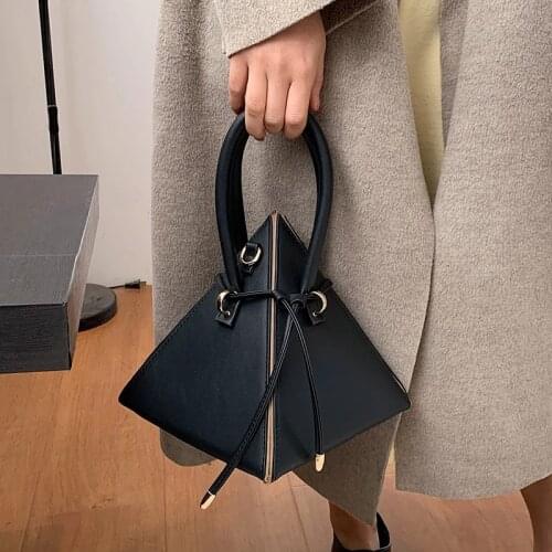 Triangle PU Leather Shoulder Bag Crossbody Messenger Bags for Women 2021 Fashion Handbags Purses Lady Luxury Design Branded