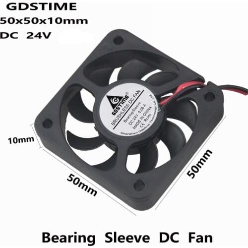 2 pcs Gdstime DC 24V 5cm 50x50x10mm Brushless Cooling Fan 50mm Cooler Fans 5010