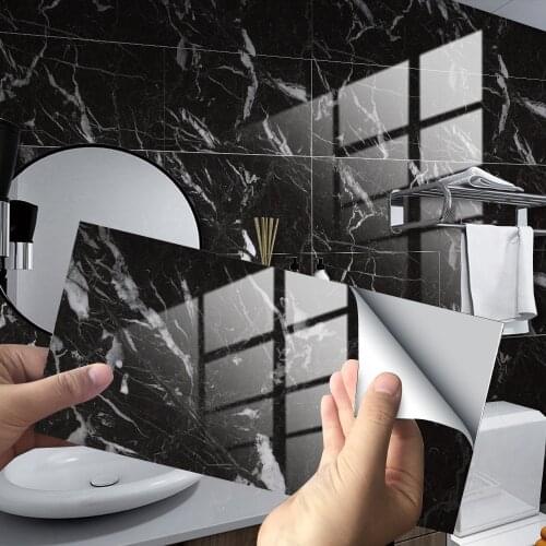 Marble Ceramic Tile Stickers Waterproof Vinyl Film Bathroom Kitchen Walls Home Decoration PVC Luxury Mural Panel Peel and Stick