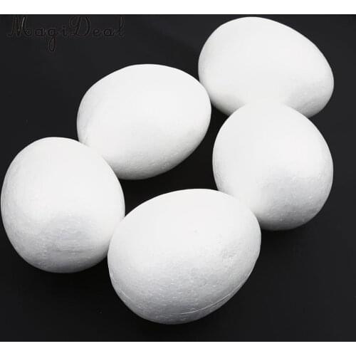 MagiDeal 5Pcs/Lot 10cm DIY White Modelling Craft Polystyrene Foam Eggs Christmas Tree Wedding Party Decoration