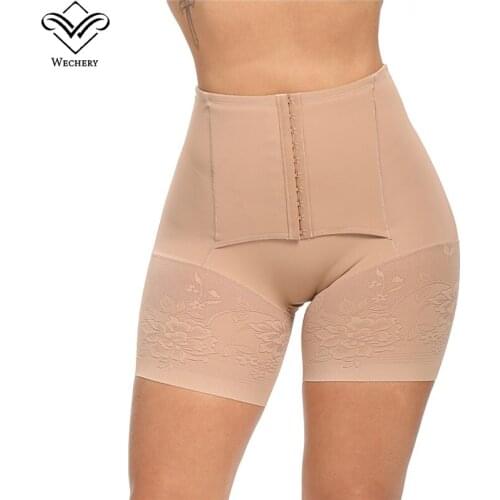 High Waist Control Panties Waist Trainer Women Body Shapers Shapewear Tummy Slimming Underwear Lace Flat Belly Sheath Black Nude