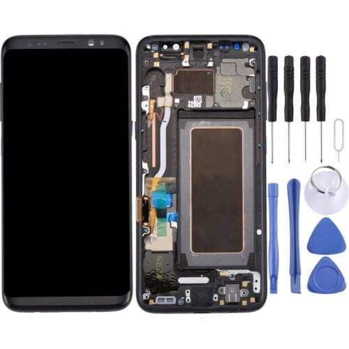 High Quality LCD Screen Touch Panel with Frame for Galaxy S8/G950/G950F/G950FD/G950U/G950A/G950P/G950T/G950V with Tool