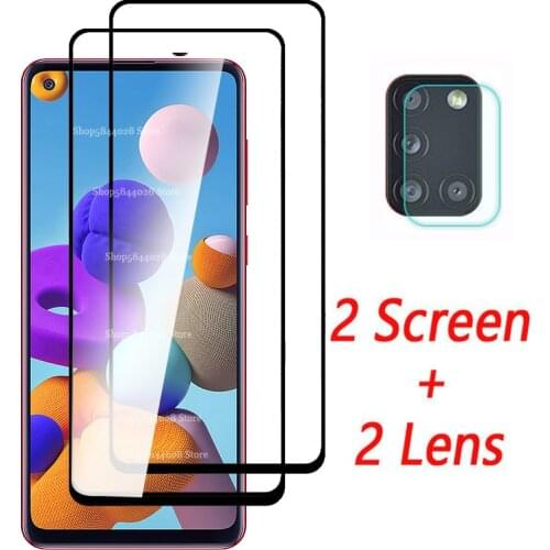 For samsung a21s glass 2 in 1 camera protective Glass For samsung a21s a 21 s 21s a21 s a217F sm-a217F/ds screen protector Film